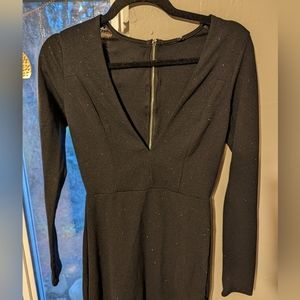 Black glitter slits dress